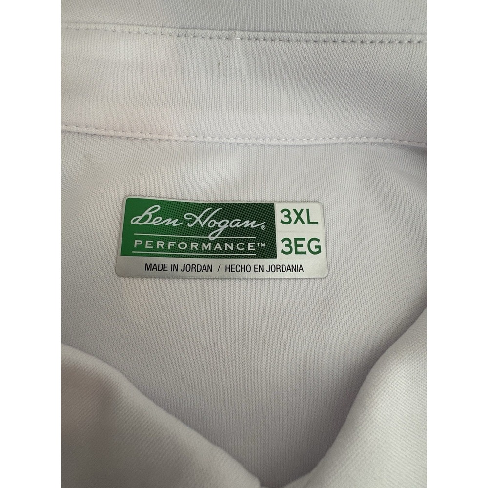 Ben Hogan Polo Shirt Mens 3XL White, Gray Stripes,  Golf Performance Shirt - Picture 4 of 8